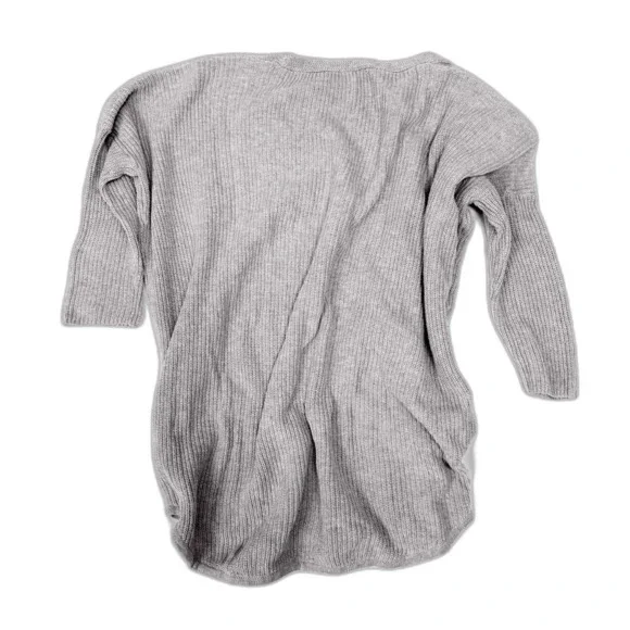 Express V-Neck Lightweight Knit Sweater | Gray | M - Picture 3 of 13
